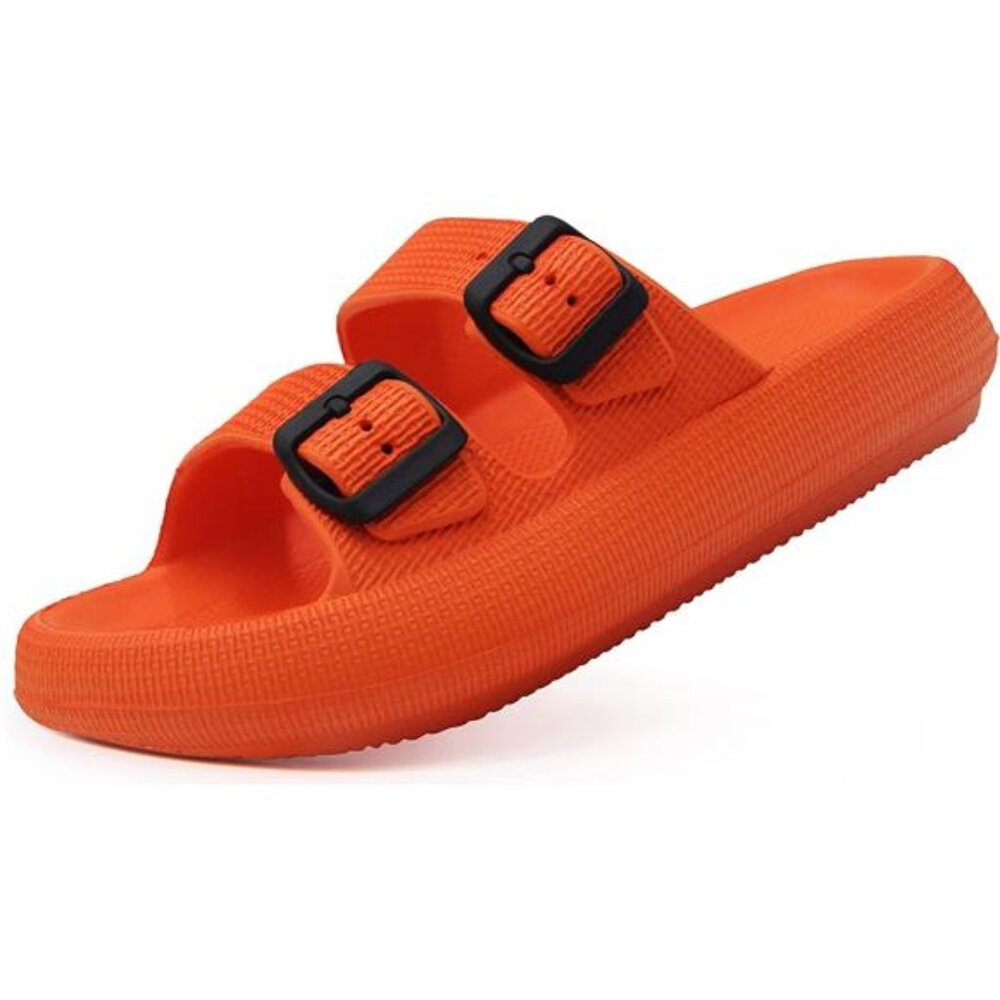 Weweya Sandals for Women and Men - Pillow Slippers - Double Buckle Adjustable